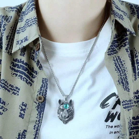 men wolf head necklace - Picture 1 of 6